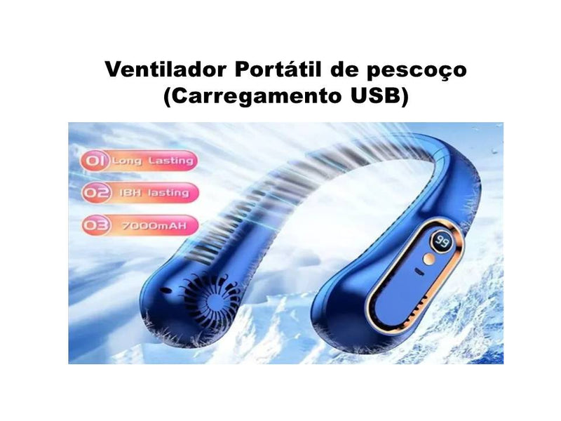 Ventilador Portátil sem lâminas de pescoço (Carregamento USB)